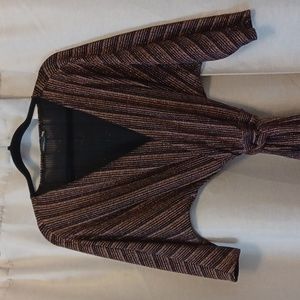 Zara Wrap Dress - Metallic Gold Copper Dark Rose Gold 70s Wrap Dress